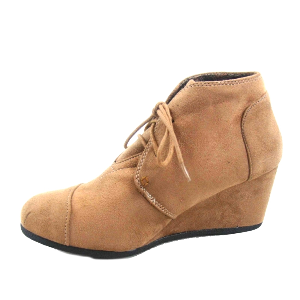 Forever Link Patricia Lace Wedge Bootie